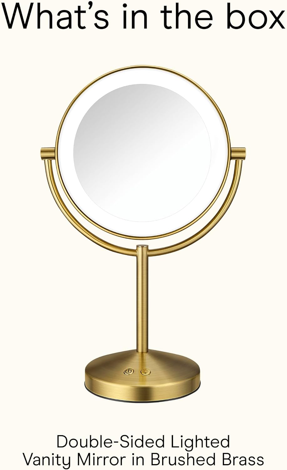 Conair LED Vanity Mirror, Double-Sided, 10x Maginification, Brushed Brass