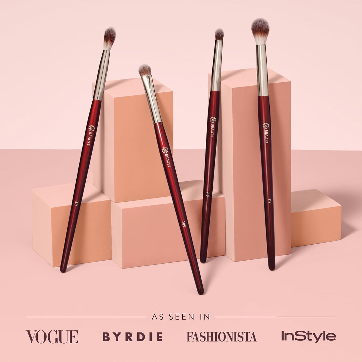 BK BEAUTY Core Line Extension Eyeshadow Brush Set, 4 Eye Brushes