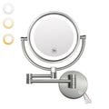 GURUN Hardwired LED Makeup Mirror Wall Mount Extendable Touch Chrome 10x