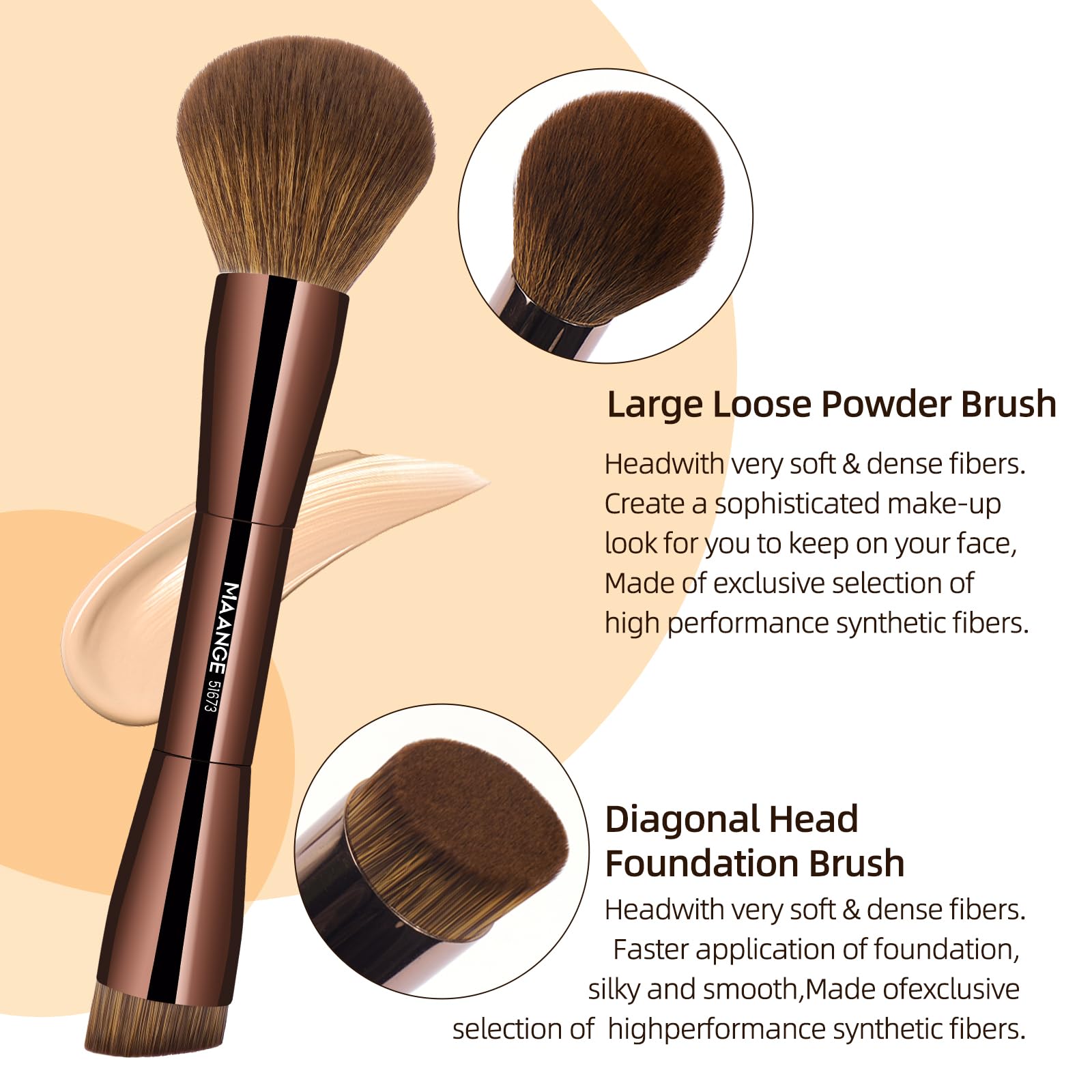 MAANGE 20 Pcs Makeup Brushes with Gift Box, Double-End Multi-functional Makeup Brushes for Blending Liquid Powder Concealer Cream Blush Buffe,CoffeeBrown