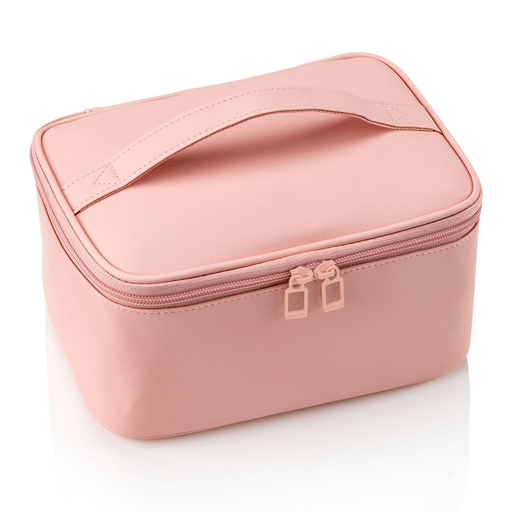 Makeup Bag, Portable Cosmetic Bag Black Make up Case Toiletry Bag | Large Capacity Travel Makeup Case Organizer for Women Toiletry Bag for Girls Traveling With Handle and Divider