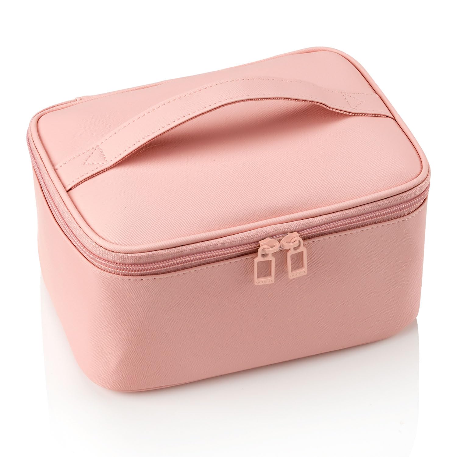 Makeup Bag, Portable Cosmetic Bag Black Make up Case Toiletry Bag | Large Capacity Travel Makeup Case Organizer for Women Toiletry Bag for Girls Traveling With Handle and Divider