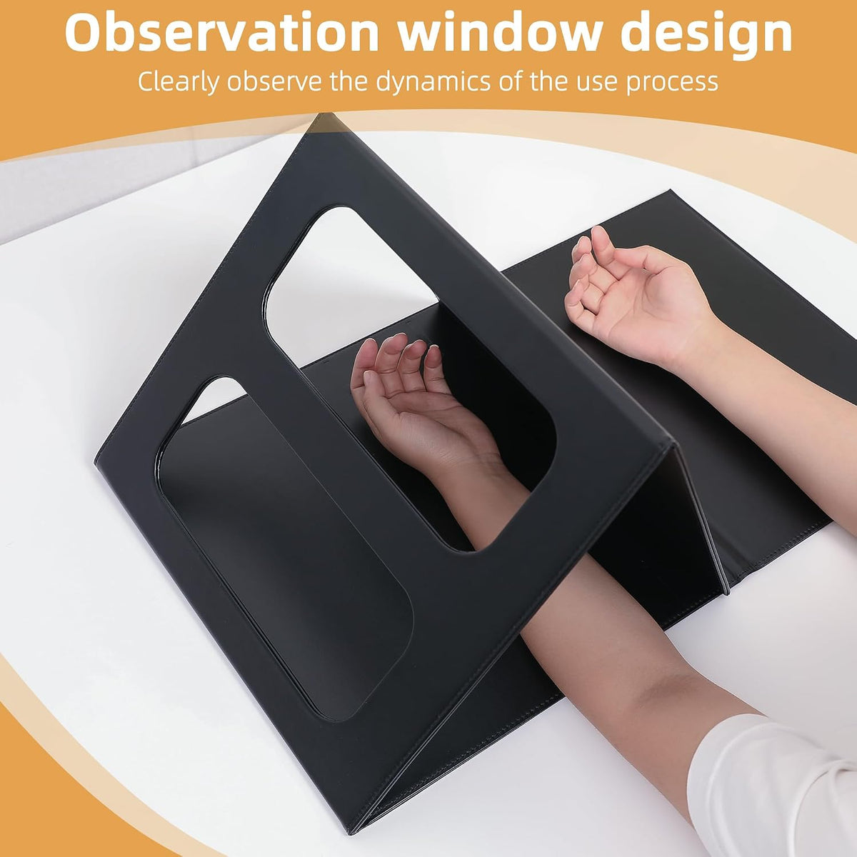 Mirror Therapy Box for Stroke Rehabilitation, Large Visual Range, Folding & Adjustable Mirror Box for Hand & Arm Exercise