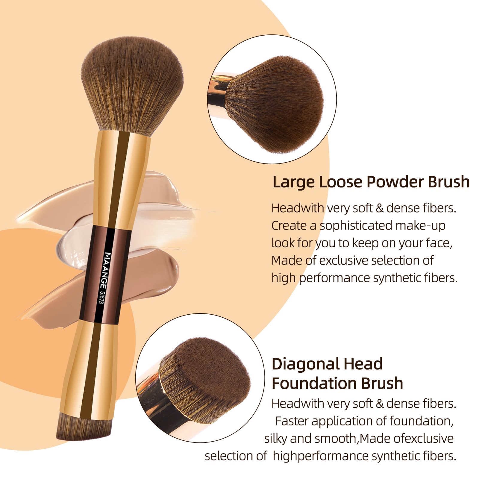 MAANGE 20 Pcs Makeup Brushes with Gift Box, Double-End Multi-functional Makeup Brushes for Blending Liquid Powder Concealer Cream Blush Buffe,CoffeeBrown