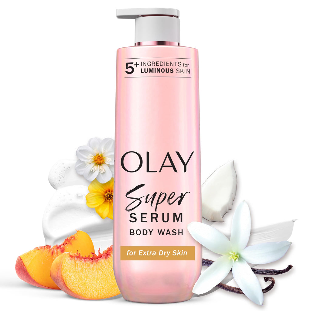 Olay Super Serum Body Wash for Women, For Extra Dry Skin, 18.5 fl oz