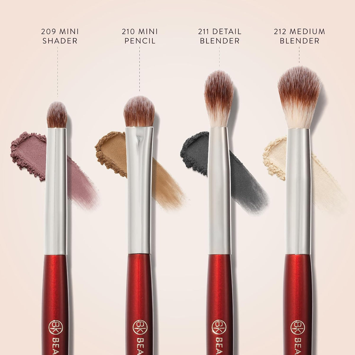 BK BEAUTY Core Line Extension Eyeshadow Brush Set, 4 Eye Brushes