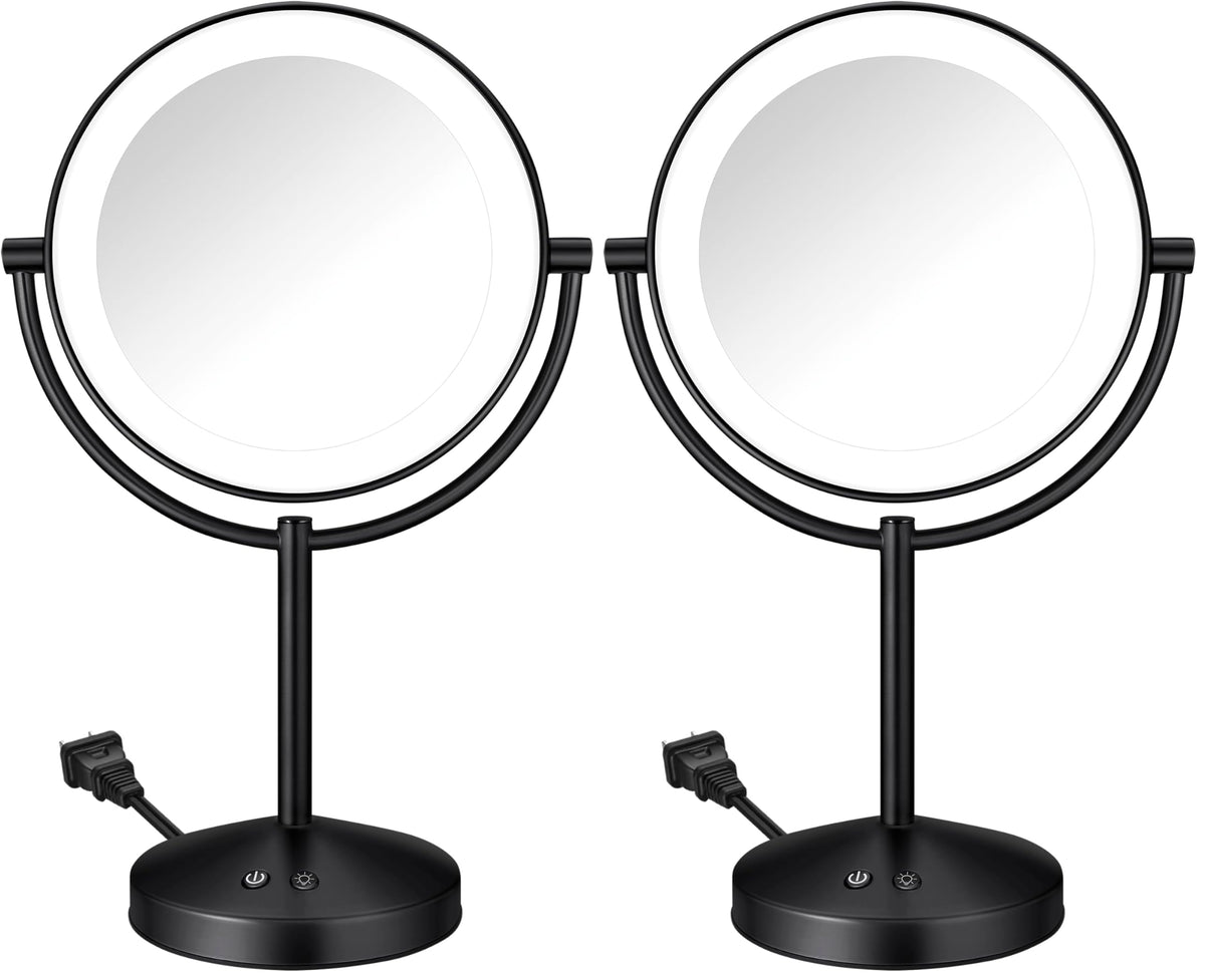 Conair LED Vanity Mirror, Double-Sided, 10x Maginification, Brushed Brass