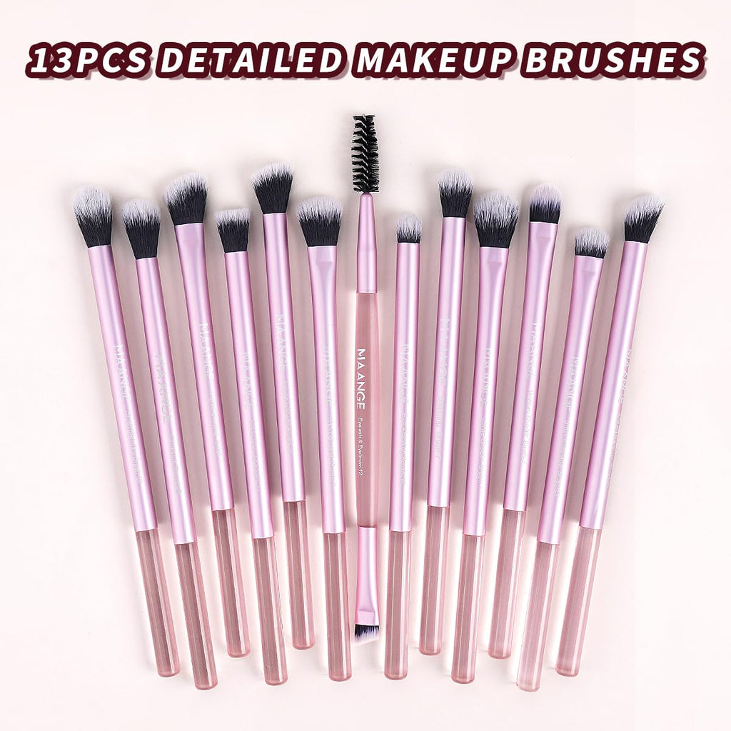 MAANGE 20 Pcs Makeup Brushes with Gift Box, Double-End Multi-functional Makeup Brushes for Blending Liquid Powder Concealer Cream Blush Buffe,CoffeeBrown