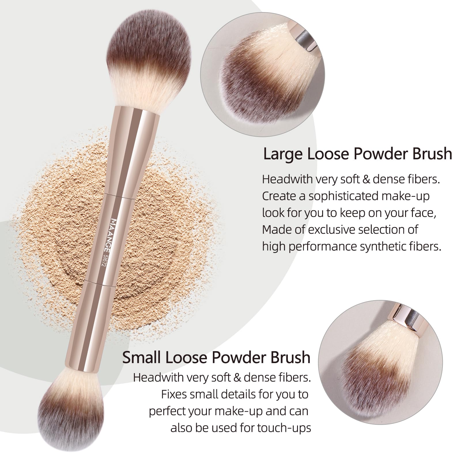 MAANGE 20 Pcs Makeup Brushes with Gift Box, Double-End Multi-functional Makeup Brushes for Blending Liquid Powder Concealer Cream Blush Buffe,CoffeeBrown