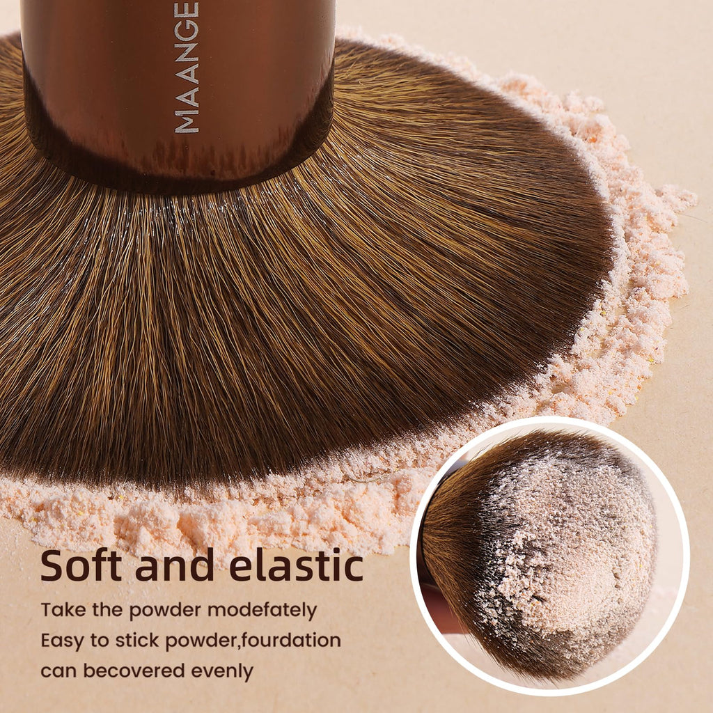 MAANGE 20 Pcs Makeup Brushes with Gift Box, Double-End Multi-functional Makeup Brushes for Blending Liquid Powder Concealer Cream Blush Buffe,CoffeeBrown