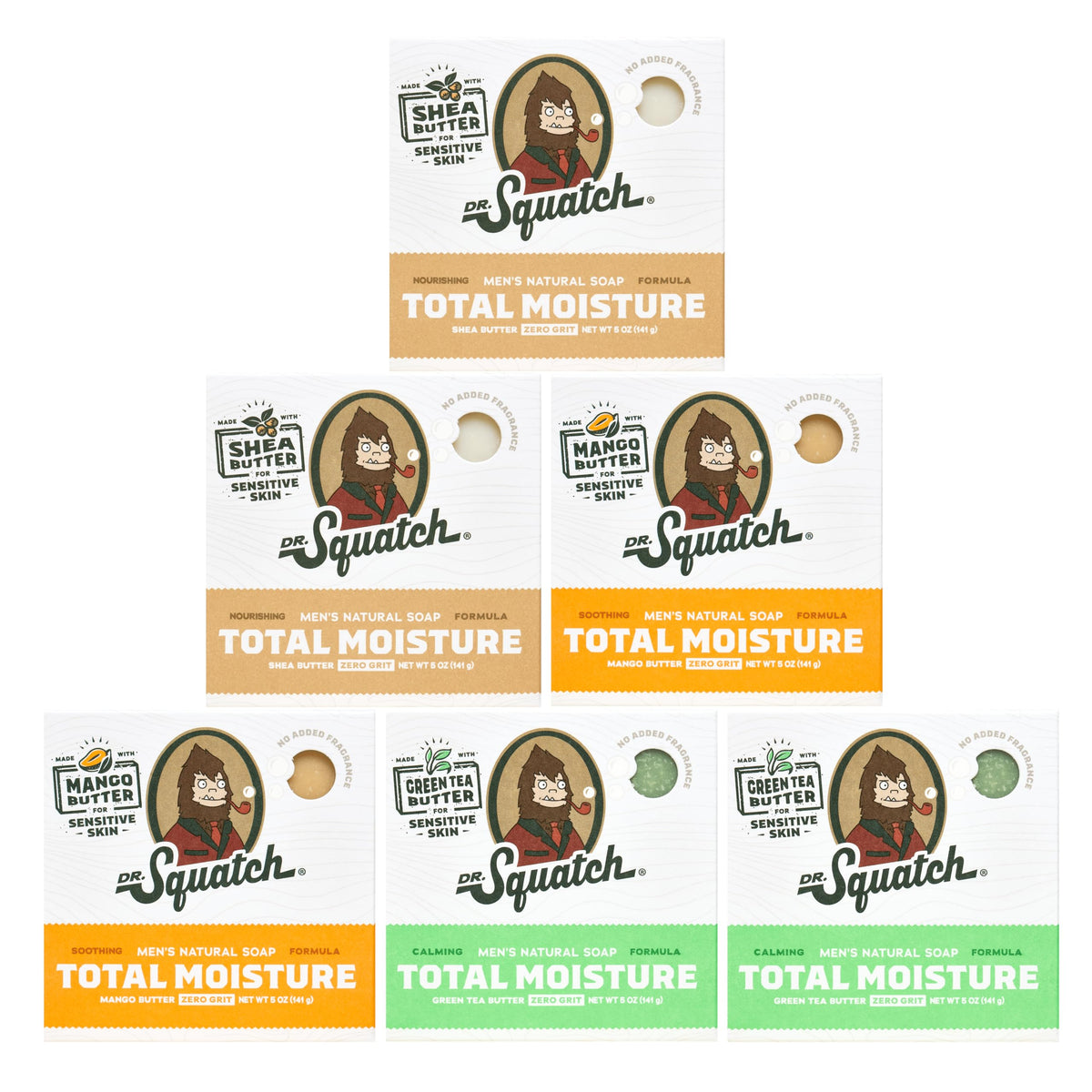 Dr. Squatch Total Moisture Natural Men’s Bar Soap, Soap Bar (5oz, 3-Pack)