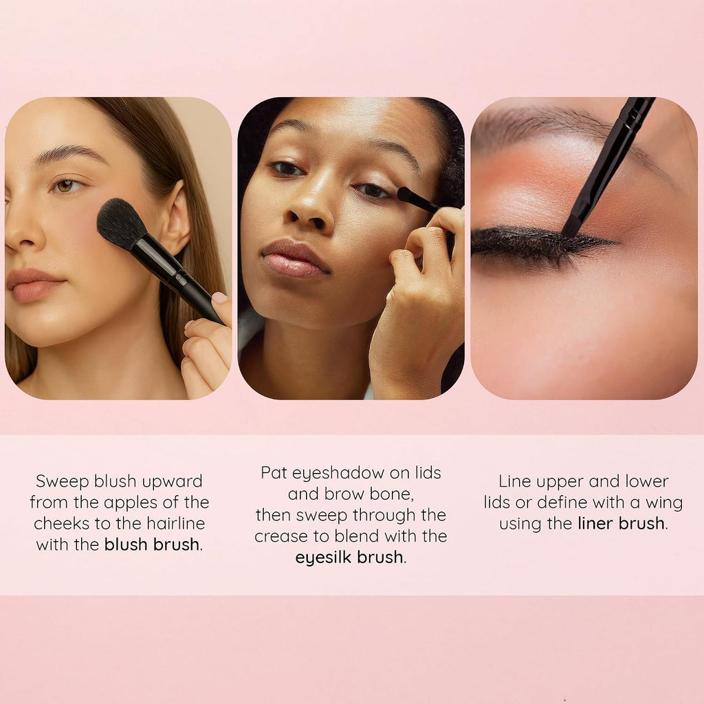 Aloette Professional Makeup Brushes Set - Blending Face Bursh Collection