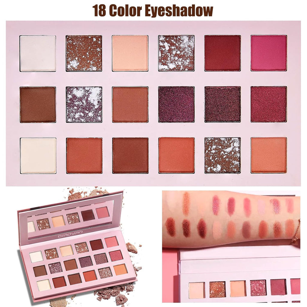 All in One Makeup Kit for Women Full Kit, Make Up Gift Set for Women | Makeup Essential Bundle Include Foundation Face Primer Eyeshadow Contour Palette Lipstick Eyeliner Mascara Cosmetic Brush Set