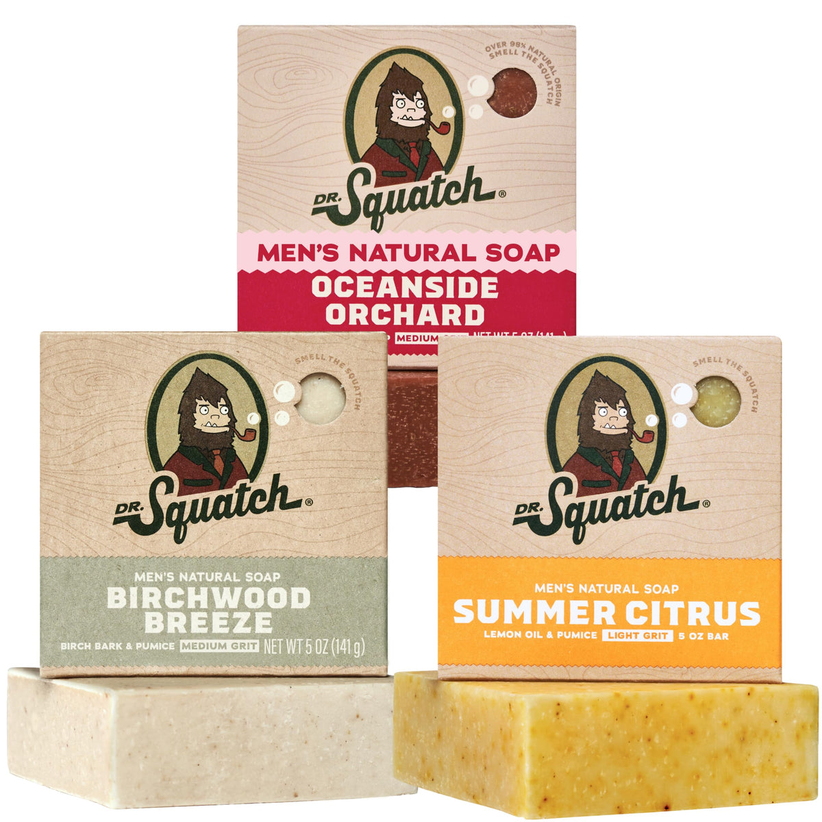Dr. Squatch Total Moisture Natural Men’s Bar Soap, Soap Bar (5oz, 3-Pack)