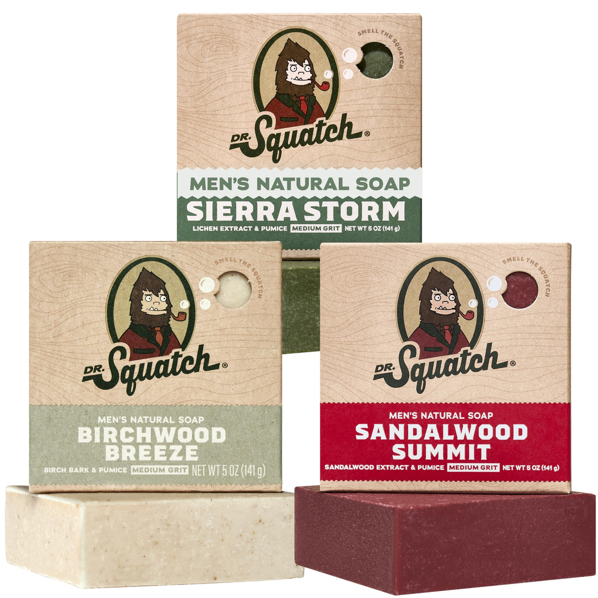 Dr. Squatch Total Moisture Natural Men’s Bar Soap, Soap Bar (5oz, 3-Pack)