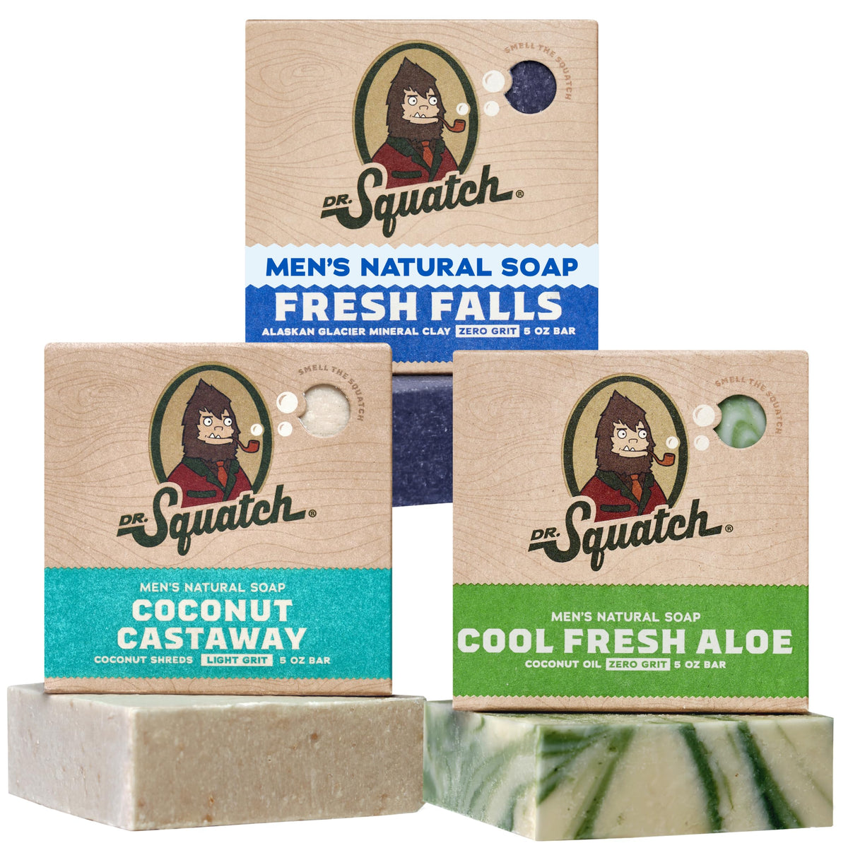 Dr. Squatch Total Moisture Natural Men’s Bar Soap, Soap Bar (5oz, 3-Pack)
